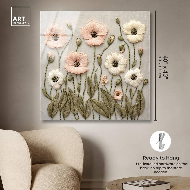 Stitched Serenity I Acrylic by Art Remedy, Ready to Hang