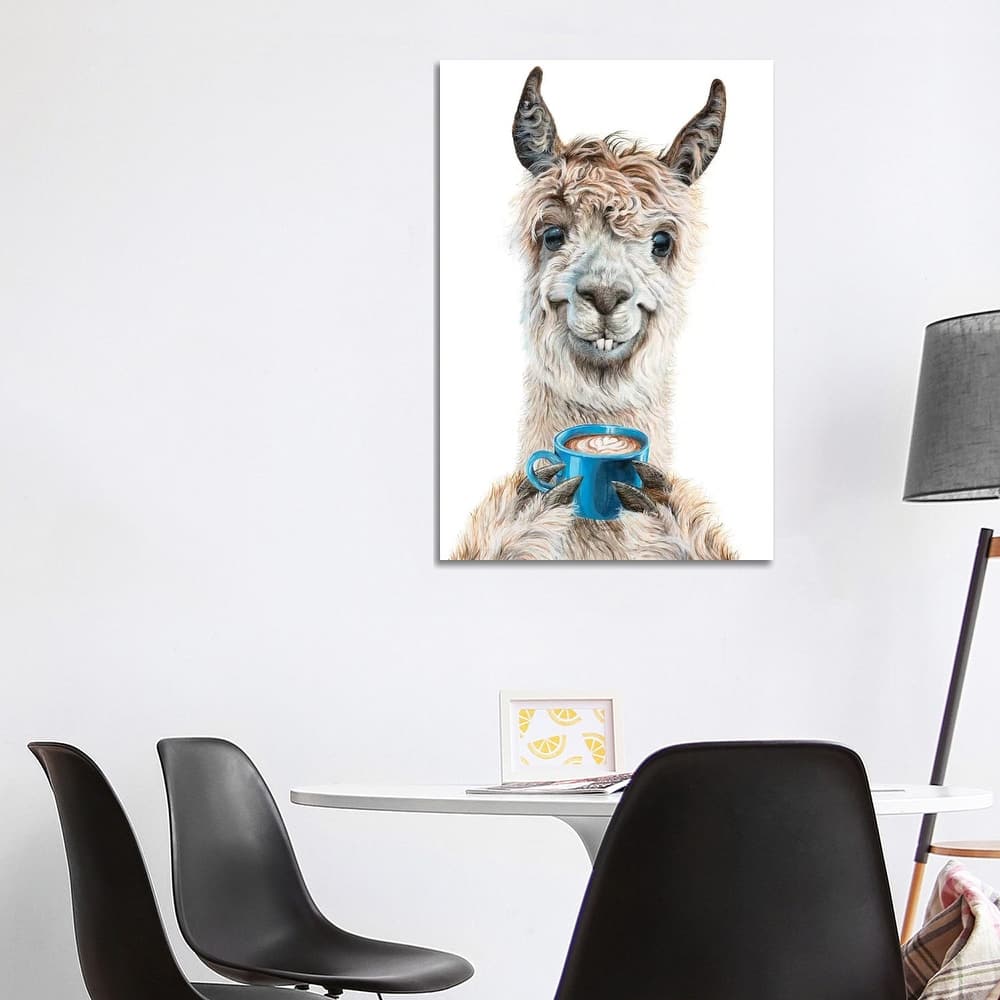 iCanvas "Llama Latte" by Holly Simental Canvas Print