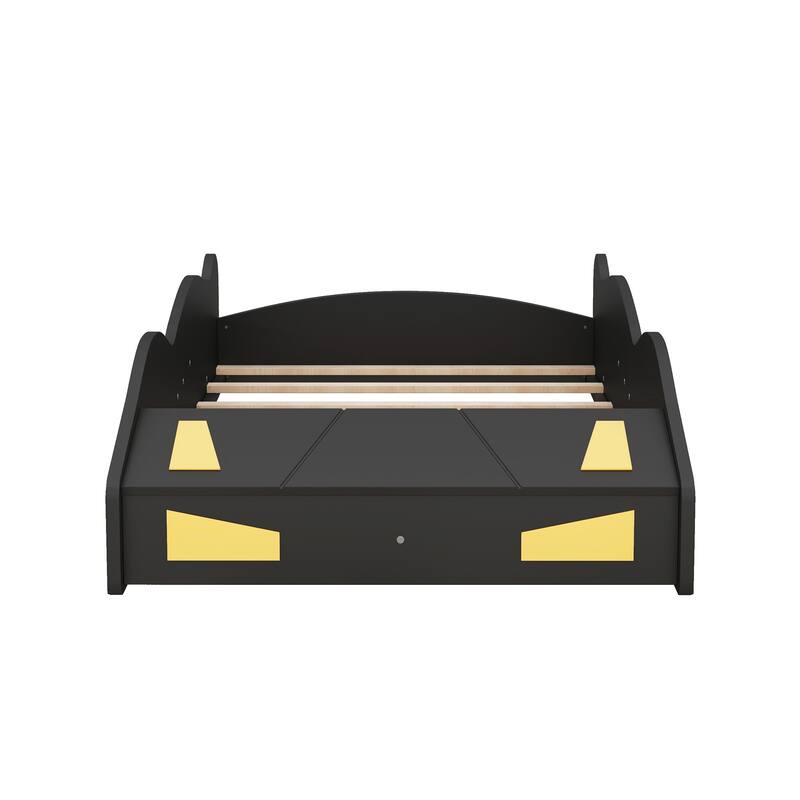 Pine Race Car Bed with Wheels & Storage