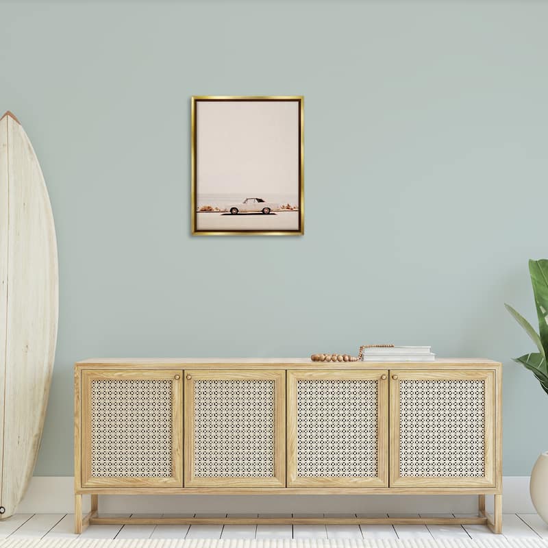 Stupell California Dreaming Antique Car Framed Floater Canvas Wall Art Design By Gemma Bardot