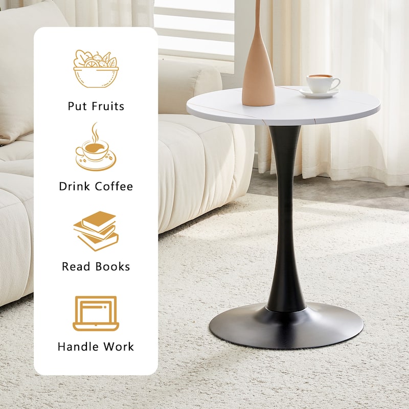 Round Tulip Dining Table, Kitchen Table with Thickened Tabletop, Bistro Table Circle Table Coffee Table