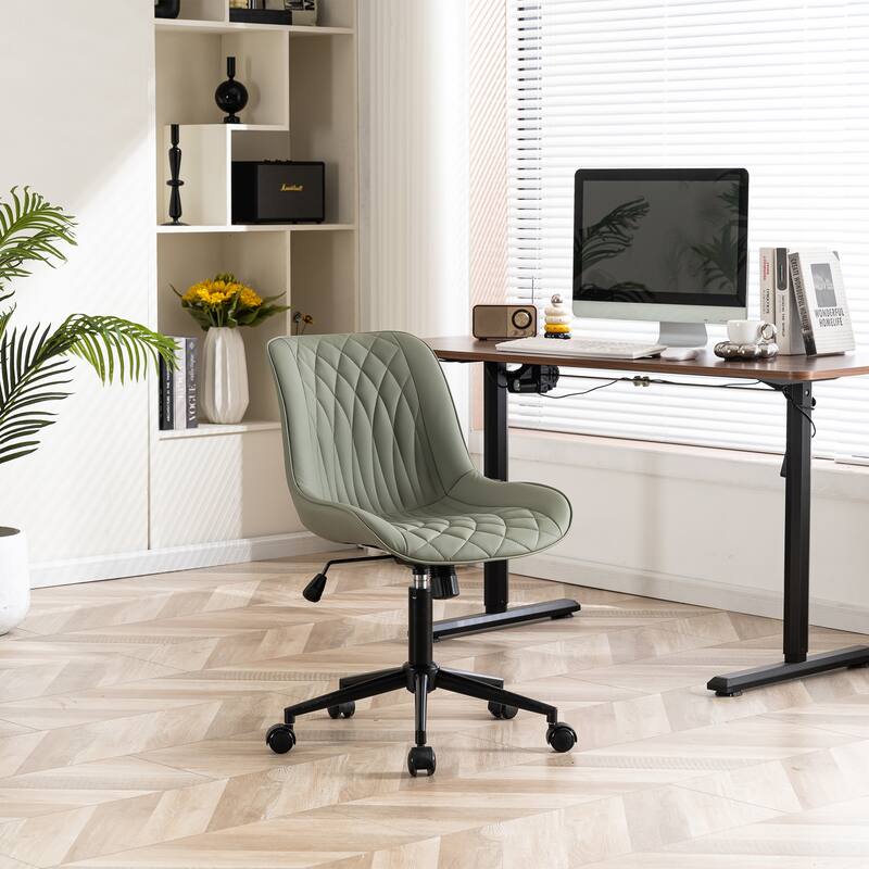 Armless Home Office Desk Chairs with Wheels Rolling Task Chair