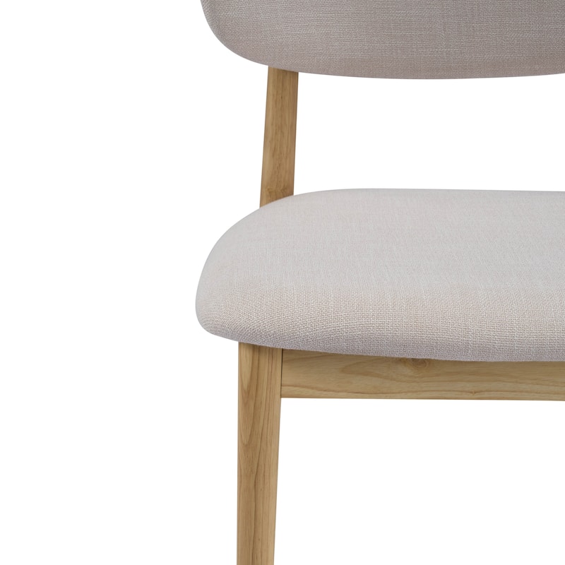 Christopher Knight Home - Caelum Upholstered Rubberwood Dining Chair with Solid Wood Legs