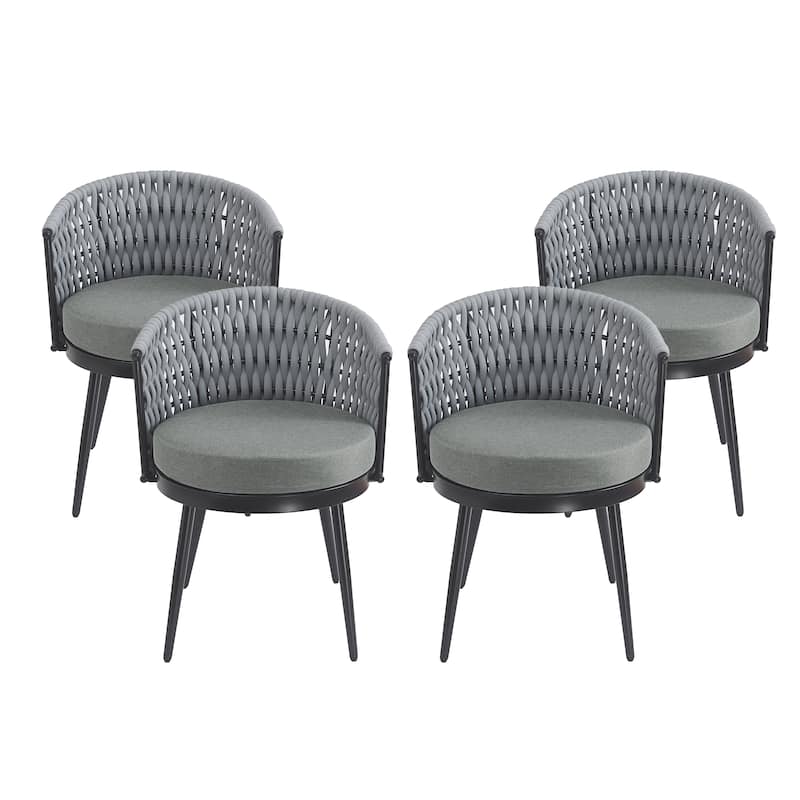 Christopher Knight Home - Tina Outdoor Dining Chair with Weather Resistant Rope and Cushions