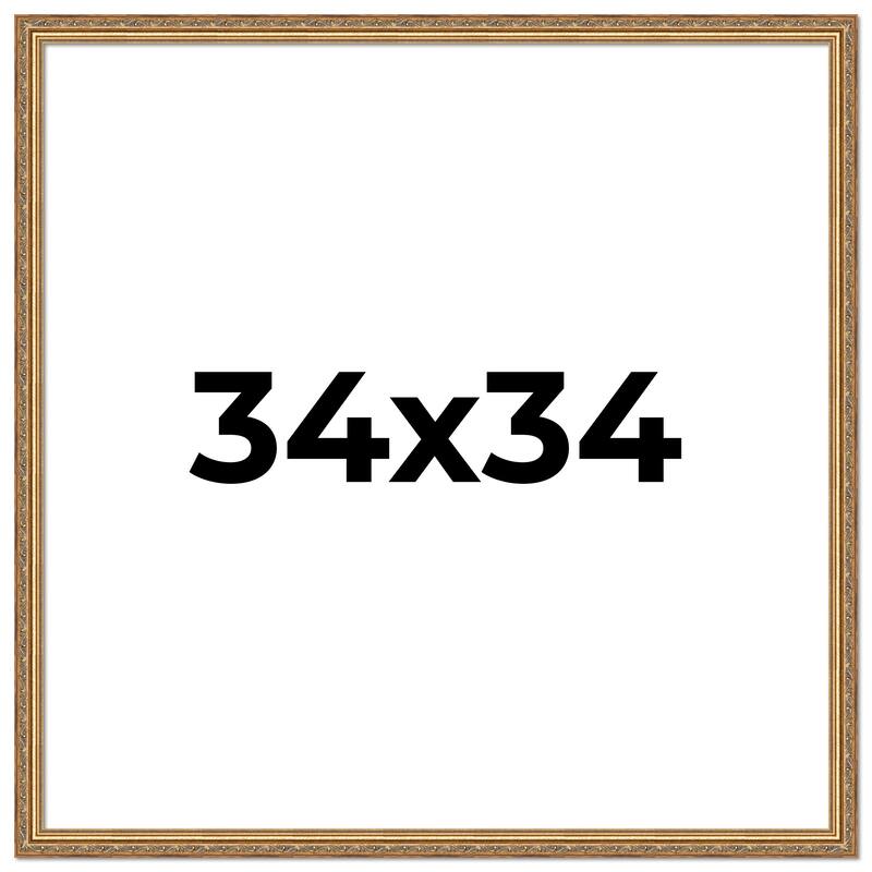 34x34 Frame Red Solid Wood Picture Frame Width 1.75 Inches | Interior Frame Depth 1 13/16 Inches