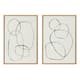 Kate and Laurel Sylvie Modern Circles Framed Canvas Set by Teju Reval - 2 Piece 23x33 Natural