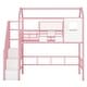 preview thumbnail 10 of 27, Twin Metal Loft Bed with Roof Design and Storage Box, Fun House Design, Sturdy Metal Frame, Full Guardrails for Safety, Pink