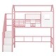preview thumbnail 10 of 27, Twin Metal Loft Bed with Roof and Storage Box, Pink