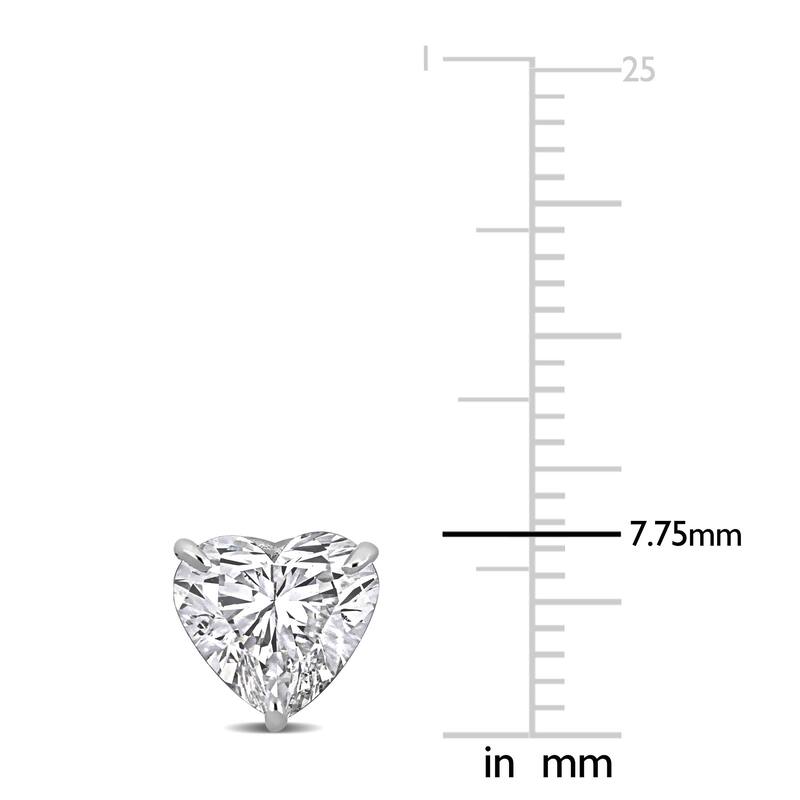 Miadora 3ct TW Heart-Cut Lab-Grown Diamond Stud Earrings in 14k White Gold
