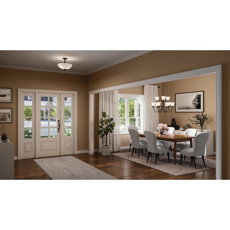 Kichler Lighting Jolie 2-Light Pendant Semi Flush with Satin Etched Glass in Black