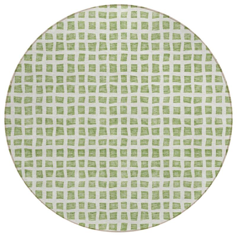 Machine Washable Indoor/ Outdoor Chantille Squares Rug