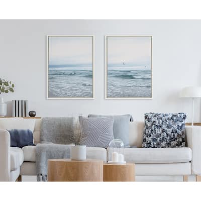 Kate and Laurel Sylvie Ocean Swim Left and Right Framed Canvas by Stephanie Klatt