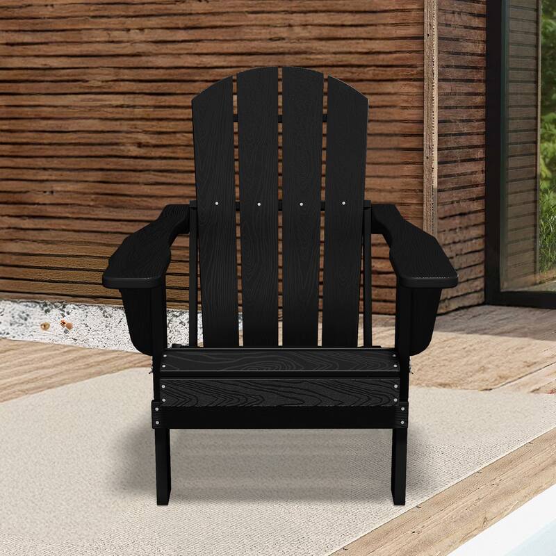 Foldable HDPE Adirondack Chair with Dual Cup Holders