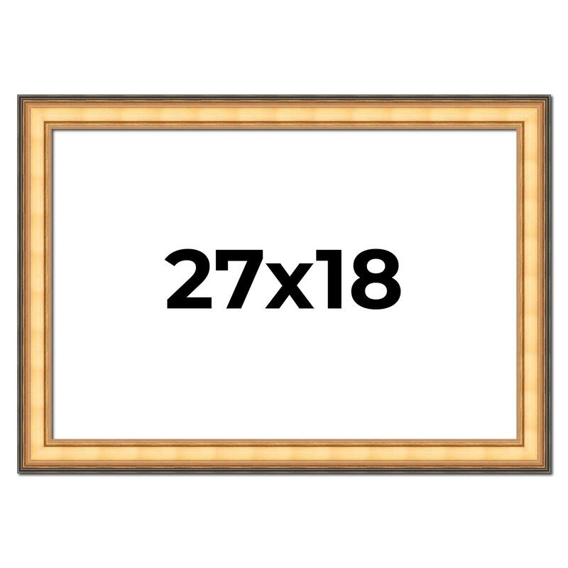 27x18 Frame Gold Plein Aire Solid Wood Picture Frame Width 2 Inches |