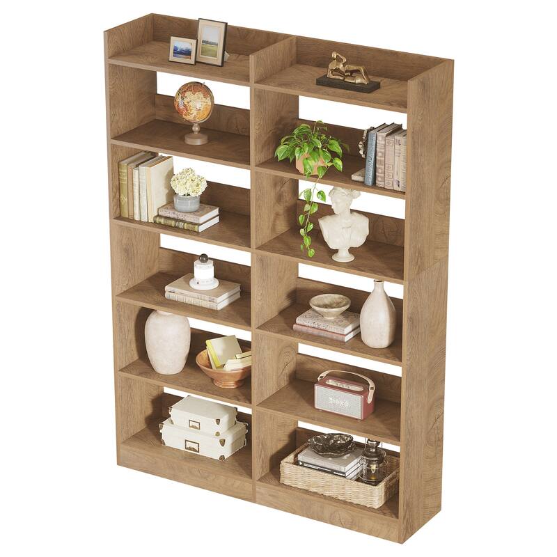 70.87'' Bookshelf & Bookcase, Wooden Open Shelf Display Storage Rack for Bedroom, Living Room, Home Office
