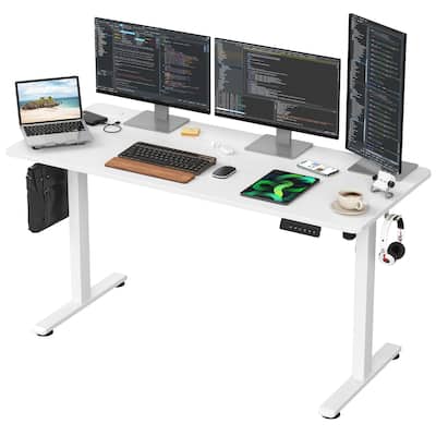 Electric Standing Desk Adjustable Height Sit Stand Home Office Desk with Splice Board