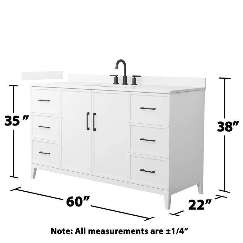 Wyndham Collection WCH717160S-QTZ-US3MXX Elan 60" Free Standing Single
