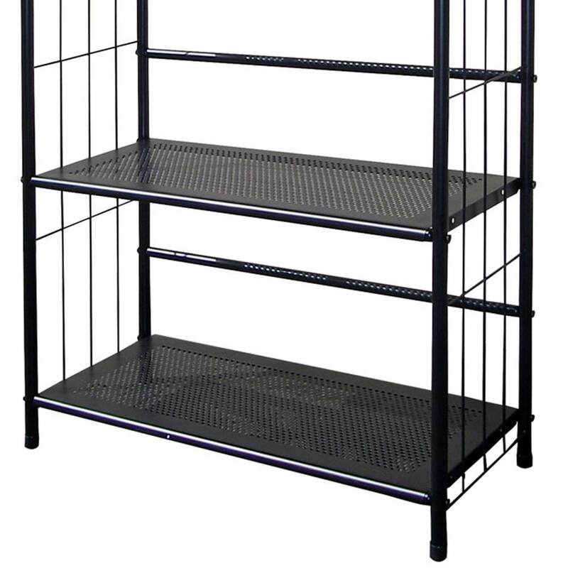 37" Tall 3-Tier Metal Standing Book Shelf - Black