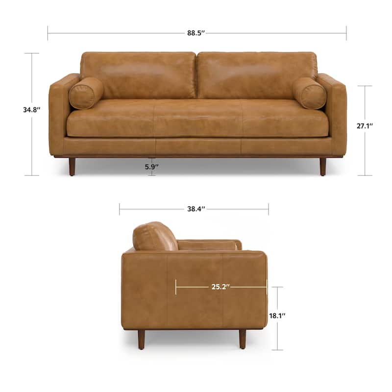 WYNDENHALL Brixley 89 inch Wide Mid-Century Modern Sofa - 88.8" W x 38.25" D x 34" H 
