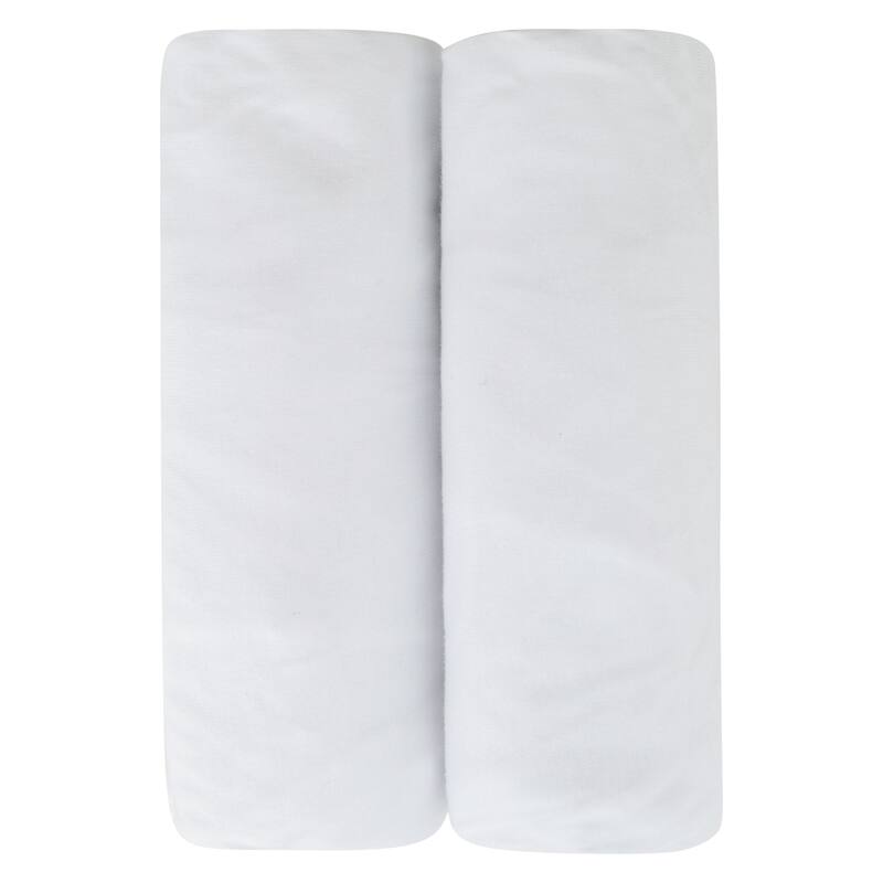 Ely's & Co. Baby Fitted Pack n Play - Mini Crib Sheet Set - 2 Pack - 38" x 24" - Solid White