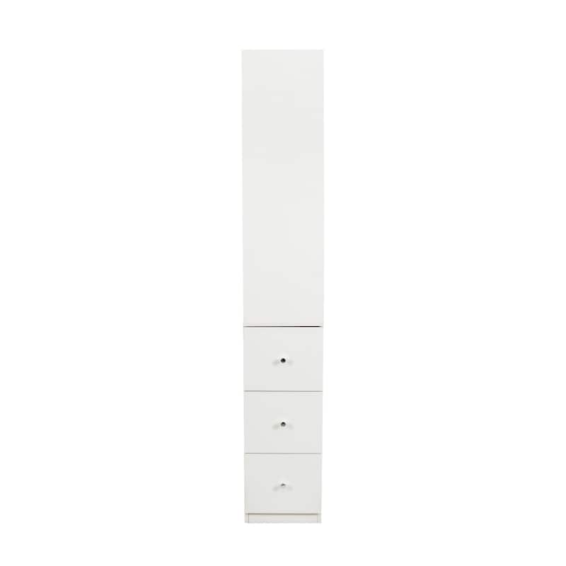 Wooden Display Storage Cabinet Bookshelf Bookcase with 4-Tier Shelf & 3 Drawers