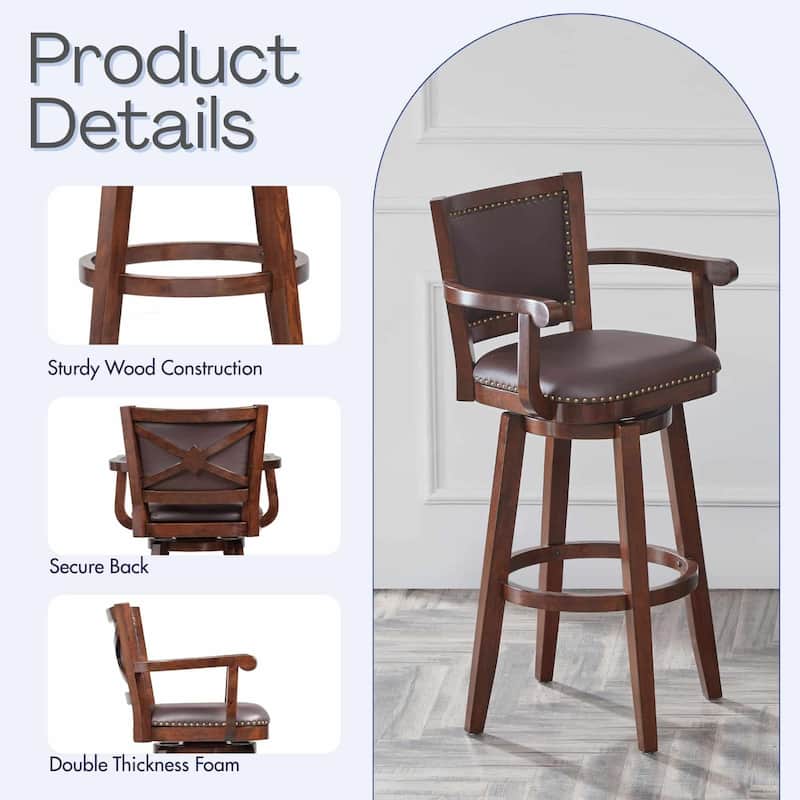 Broadmoor Wood Extra Tall Swivel Barstool