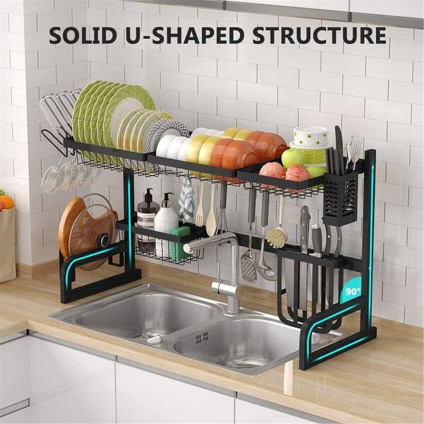 >1easylife Over The Sink Dish Drying Rack Length Adjustable Overstock 32188147