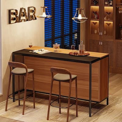 Home Bar Table with 6 Cube Storage for Kitchen Dining Room
