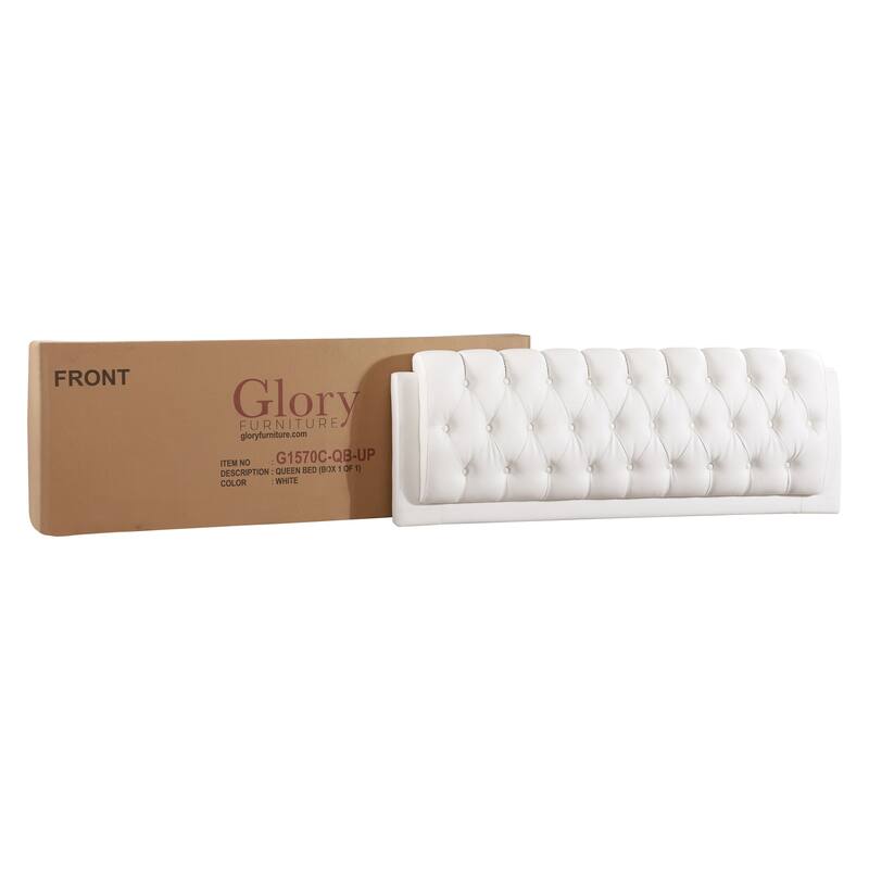 Modern Upholstered Bed with Padded Headboard, Bedroom Furniture, Home Decor