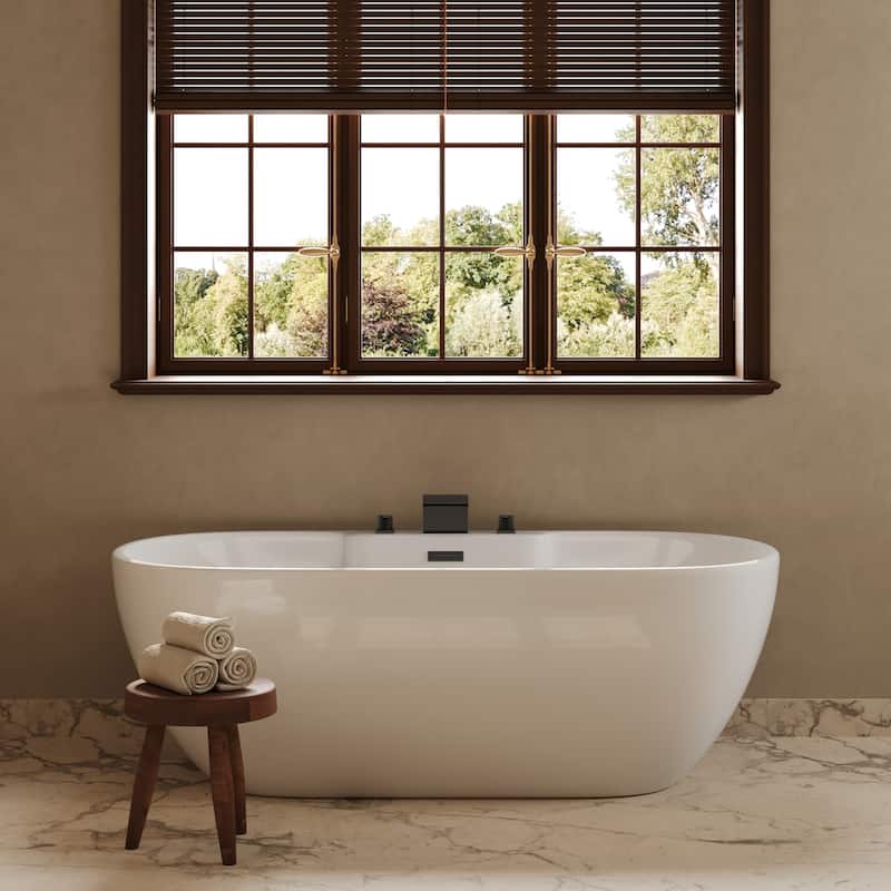 GRANDJOY Waterfall Bathtub Faucet with Two Handle and Elegant Design