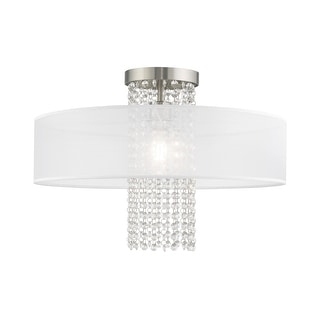 Livex Lighting Bella Vista Single Light 20" Wide Semi-Flush Drum - Bed ...