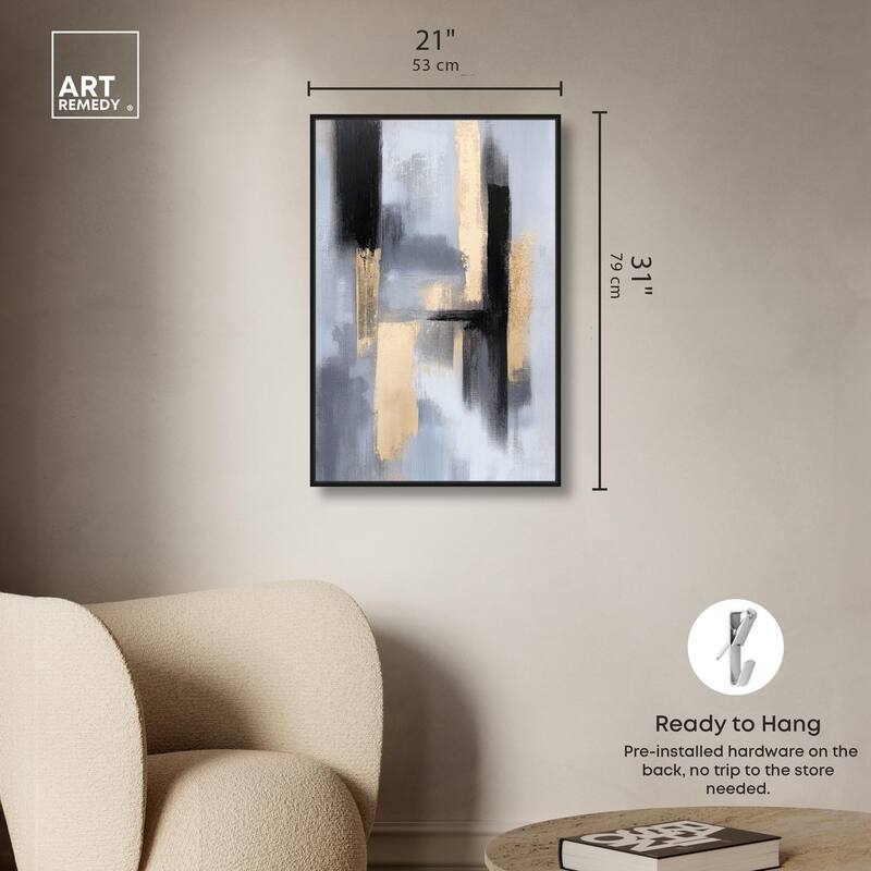 Onyx and Aureolin I Canvas by Art Remedy