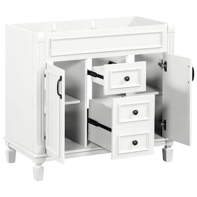 36" Bathroom Vanity without Top Sink, Bathroom Cabinet with 2 Soft Closing Doors and 2 Drawers
