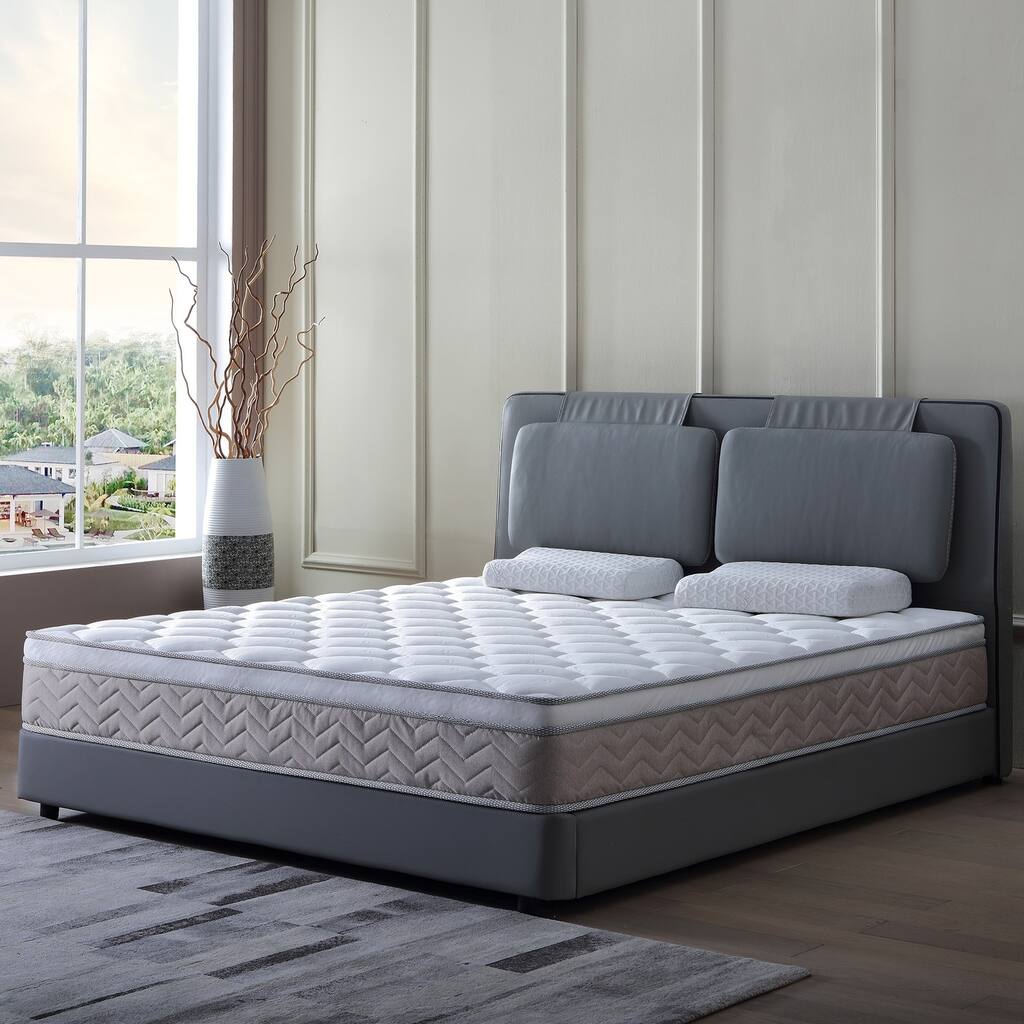 12" Mattress King Size Hybrid Memory Foam Pocket Spring Mattresses