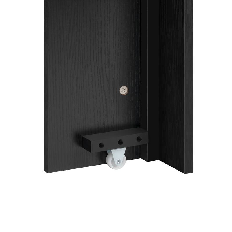 Extendable Dining Table with 3 Removable Middle Leaves,Mobile Rolling Table with Power Outlet,Saving-space Cabinet with Storage