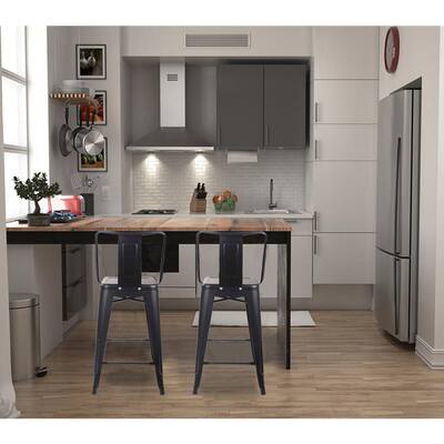 Middle Back 24-Inch Counter-Height Metal Stool-Set of 2