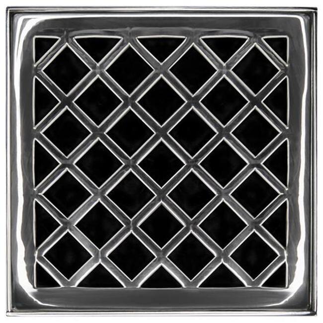 Infinity Drain XD 4-2P 4" x 4" Premium Center Drain Kit with - Polished Stainless - Polished Stainless