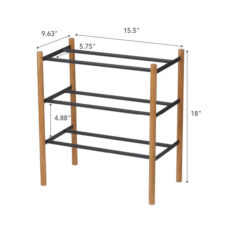Yamazaki Home Expandable Shoe Rack, Steel, Holds 12 to 16 shoes, Holds 19.8 lbs, Expandable
