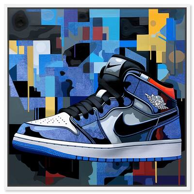 Notoriart Primary Sneakers Framed Sneaker 1 Piece Canvas Wall Art