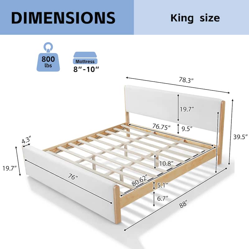 Christopher Knight Home - Mapleton Contemporary Wood Upholstered Panel Bed with Padded Headboard and Footboard
