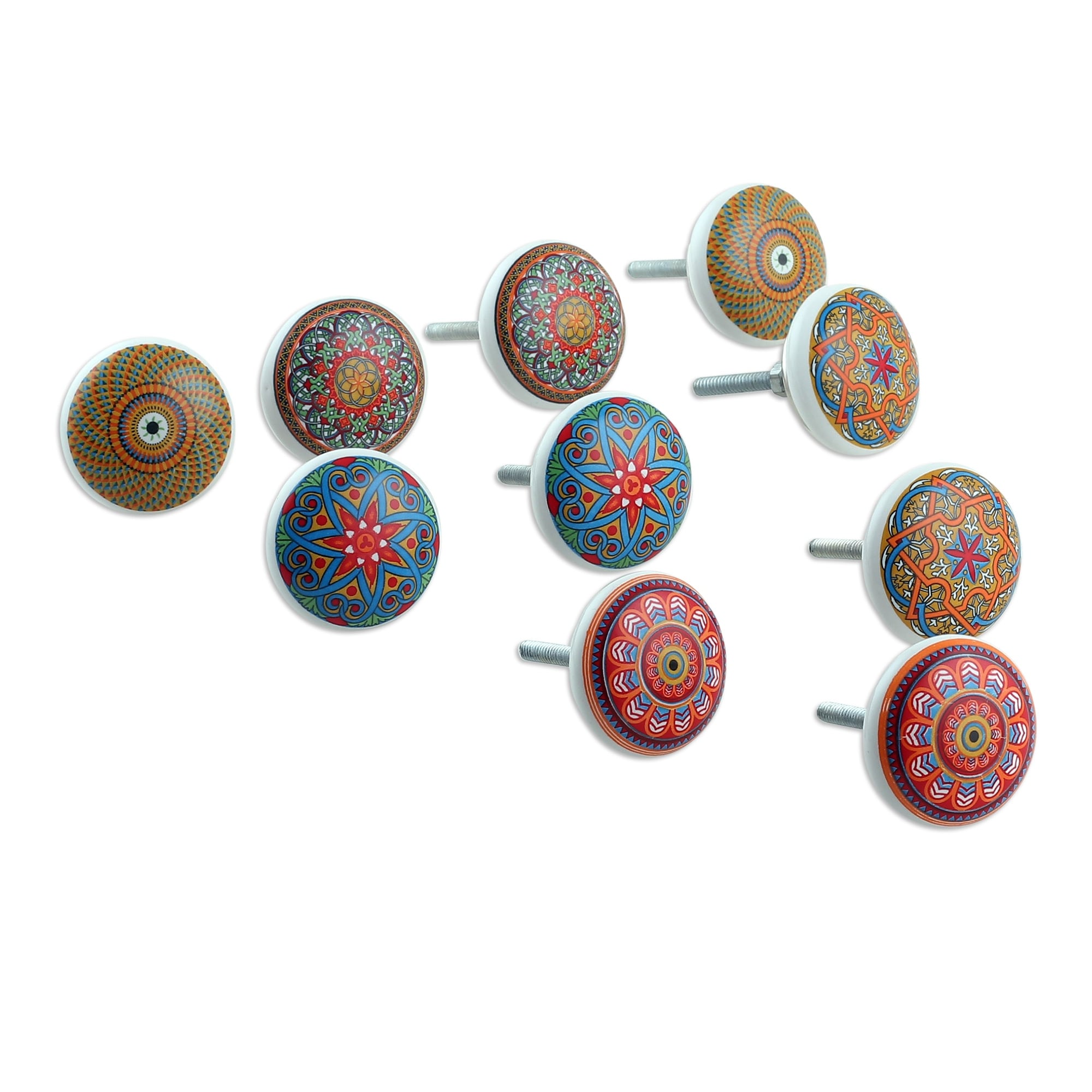 Novica Handmade Moroccan Style Ceramic Knobs (Set Of 10)