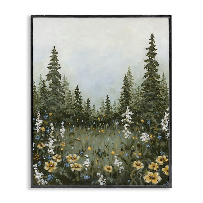 Stupell Forest Meadow Clearing Framed Giclee Art Design By Hollihocks Art - 16 x 20 - Black