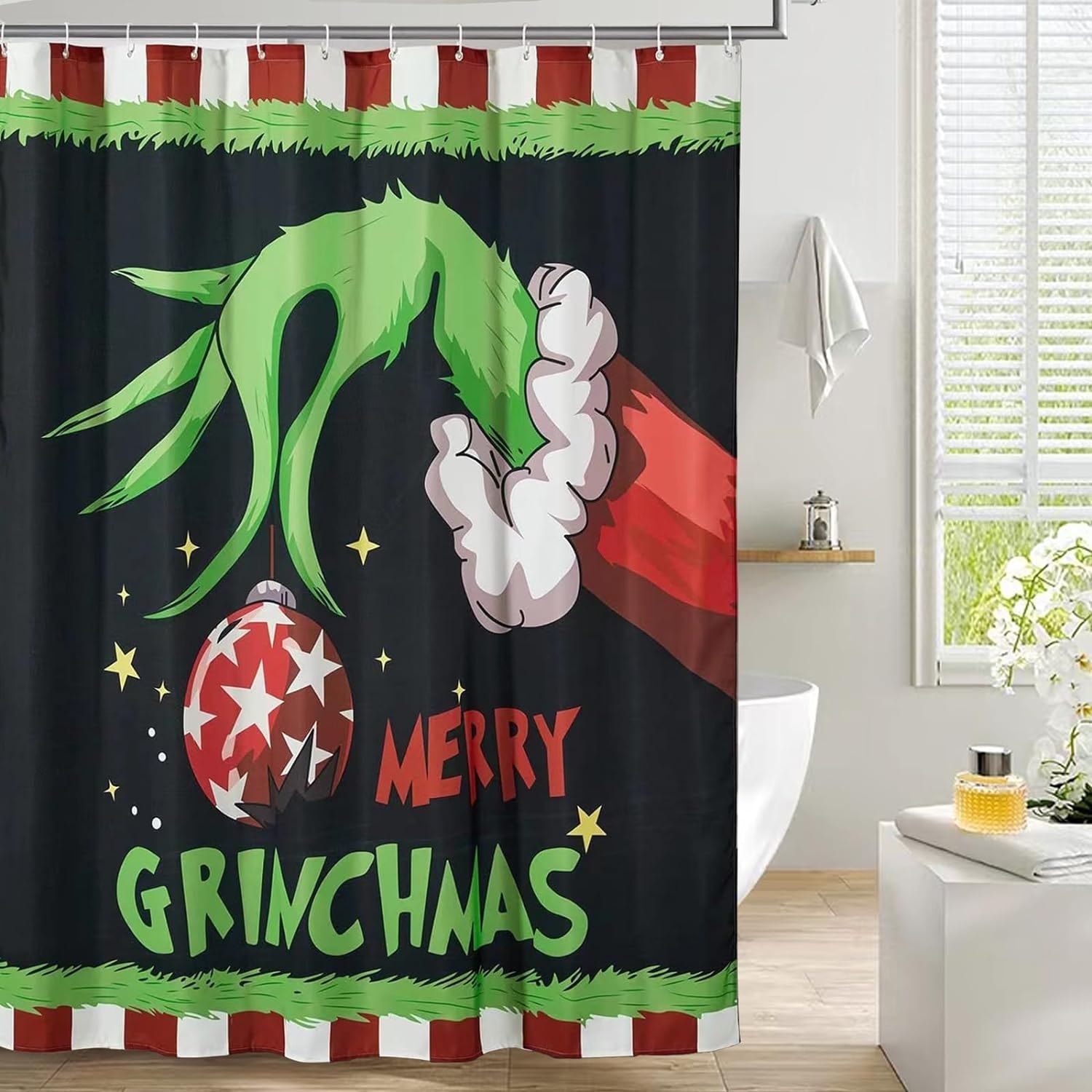 Grinch shower shop curtain