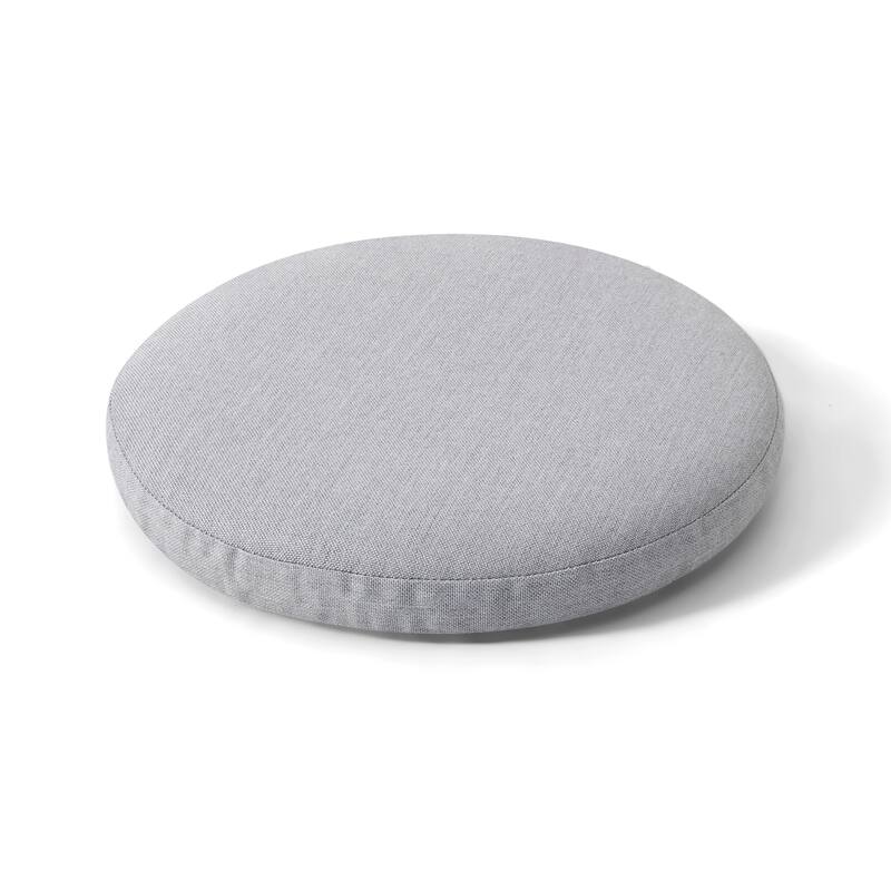 Outdoor 2-Pack 15 Inch x 1.4 Inch Gray Round Chair Seat Cushions with Straps