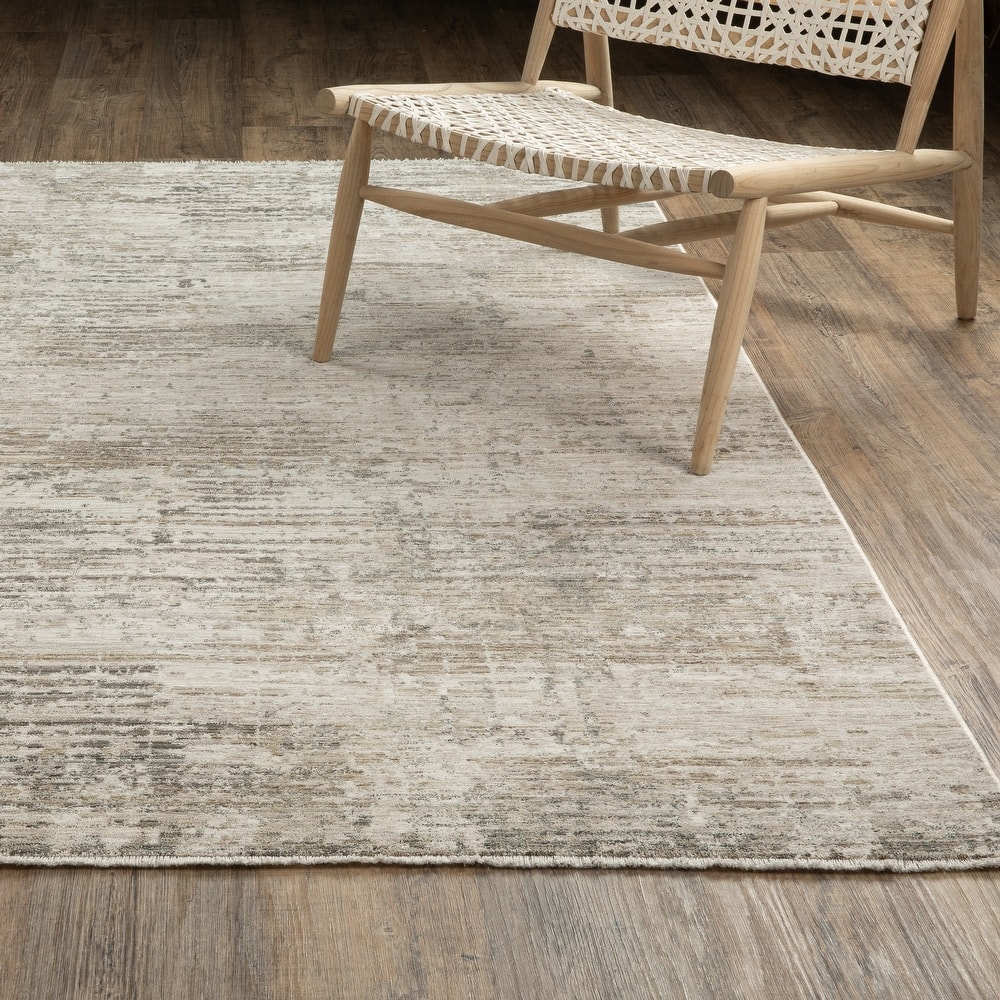 Sienna Distressed Abstract Beige/ Grey Area Rug
