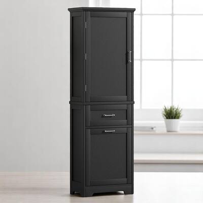 Freestanding Bathroom Cabinet with 2 Drawers, Adjustable Shelf & Door, Waterproof Painted MDF Storage Unit
