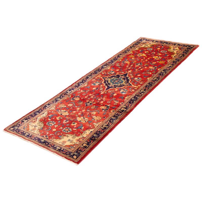 ECARPETGALLERY Hand-knotted Andelz Red Wool Rug - 3'5 x 10'4
