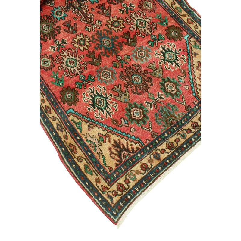 Fine Vintage Distressed Azzam Rust/Gold Runner - 3'6" x 8'1"