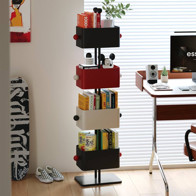 Box Bookshelf Bedside Shelf Side Table Placement Shelf Home Corner Placement Shelf Simple Colored Bedroom Iron Magazine Rack