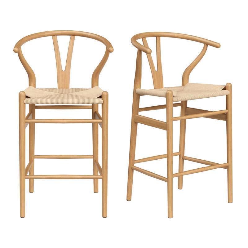 Weave Counter Height Bar Stools, Fully Assembled Rattan Bar Chairs for Kitchen Island,1pc